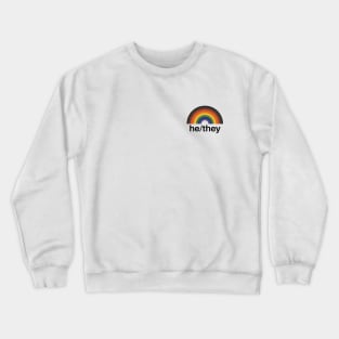 He/They Pronouns Rainbow Crewneck Sweatshirt